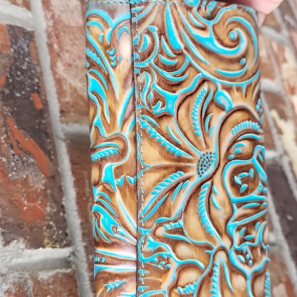 Patricia Nash Turquoise Tooled Terresa Wallet - Picture 8 of 12